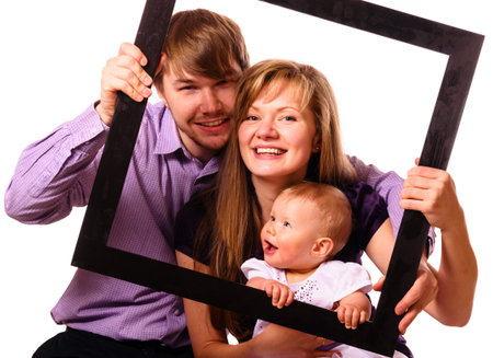 happy family with baby