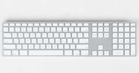 modern keyboard on gray background modern keyboard on gray background