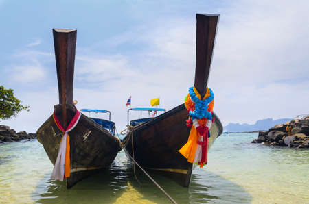 boats, sea and cliffsの写真素材