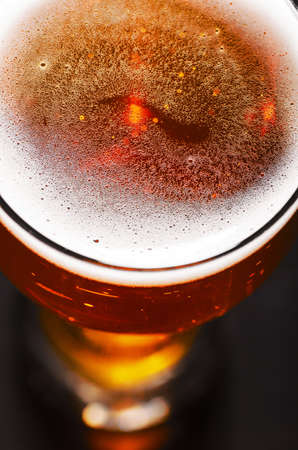 lager beer on tableの写真素材