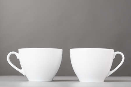 cup of coffee on gray backgroundの写真素材