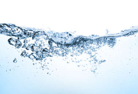 closeup of water waves isolated on whiteの写真素材