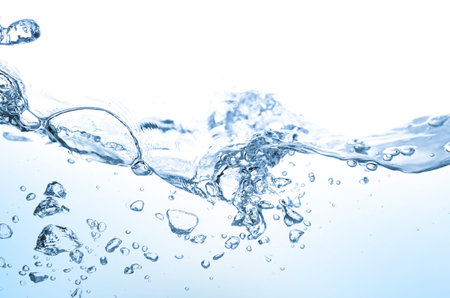 closeup of water waves isolated on white