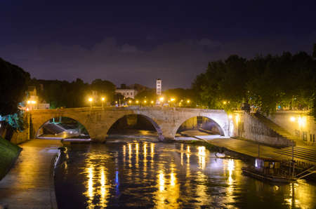 view of Ponte Cestio, Rome, Italyの写真素材