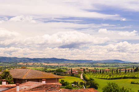 Tuscany landscape view, Toscana, Italyの写真素材