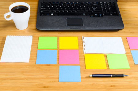 modern stylish work place, view from aboveの写真素材