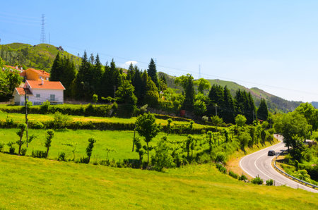 scenic view of Peneda-Geres National Park in northern Portugal.の写真素材