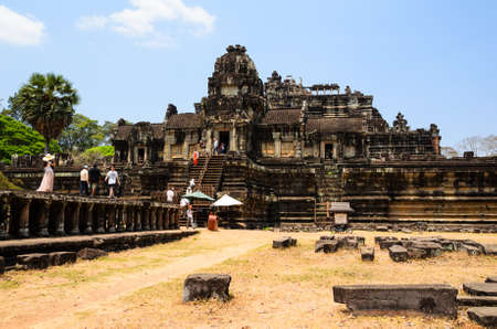 Baphuon, part of Khmer Angkor temple complex, popular among tourists ancient lanmark and place of worship in Southeast Asia. Siem Reap, Cambodia.の写真素材