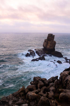 ocean coastline in Peniche, Portugalの写真素材