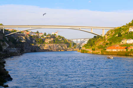 view of bridge in Porto, Portugalの写真素材