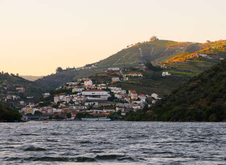 vineyard hills in the river Douro valley, Portugalの写真素材