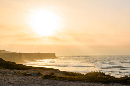 ocean coastline in Peniche, Portugalの写真素材