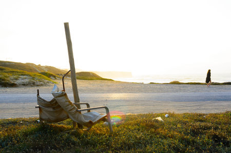 ocean coastline in Peniche, Portugalの写真素材