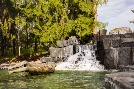 IMATRA, FINLAND - MAY 23, 2017 Maiden of Imatra by Taisto Martiskainen (1972)のeditorial素材