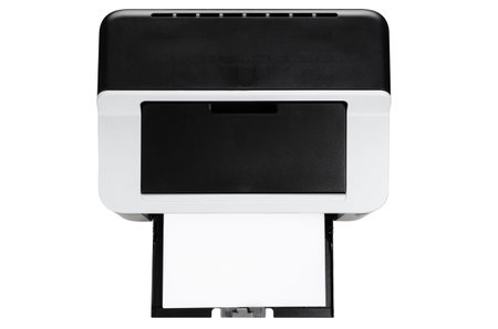 Compact laser home printer isolated on white background