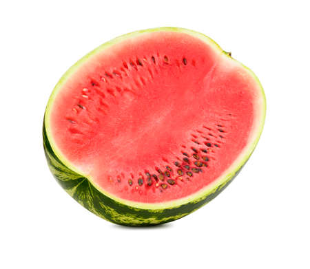 Fresh watermelon isolated. Organic water melon slice on white background.の写真素材