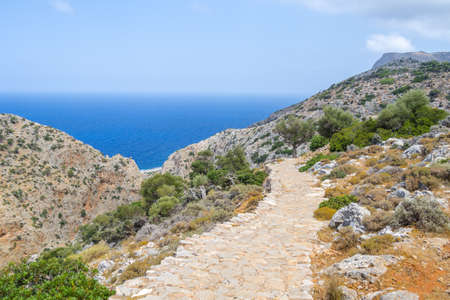 Mountain road to the seaの写真素材