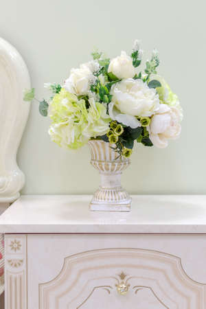 Interior design of room with beautiful flowersの写真素材
