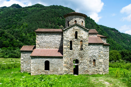 10th century ancient Christian church, Nizhnearhizy temples, Middle Zelenchuksky temple, ancient...
