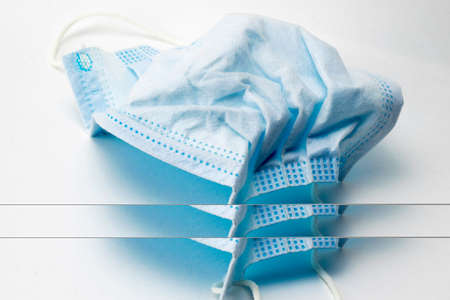 hygienic medical face mask on the white background