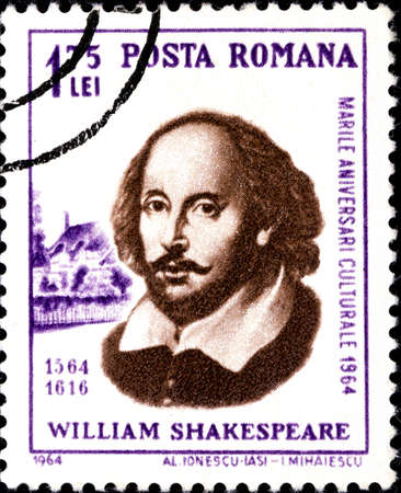 02.09.2020 Divnoe Stavropol Territory Russia Postage Stamp Romania 1964 Personalities William Shakespeare 1564-1616 Portraitのeditorial素材
