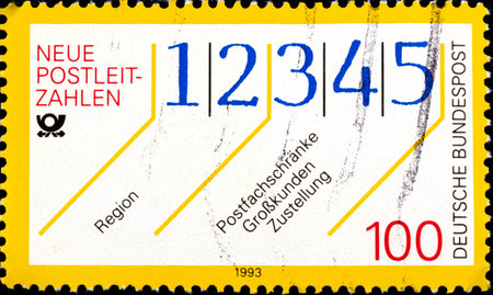 02 11 2020 Divnoe Stavropol Territory Russia Germany postage stamp 1993 The Introduction of City...