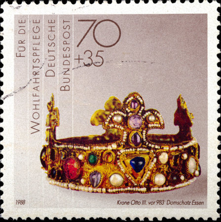 02 09 2020 Divnoe Stavropol Territory Russia postage stamp Germany 1988 Gold and Silversmith's Craft...