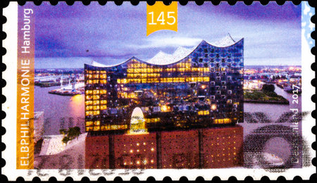 02 09 2020 Divnoe Stavropol Territory Russia postage stamp Germany 2017 Opening of the...