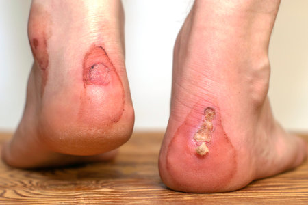 rubbed in the blood of the heels of a person from uncomfortable shoes the concept of medicine...