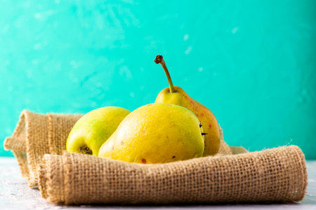 juicy ripe pears on the table close-up. High quality photo