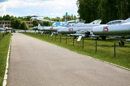 06.16.2022 Central Museum of the Air Force at the Air Force Academy, Monino, Moscow region planes on the museums tarmacのeditorial素材