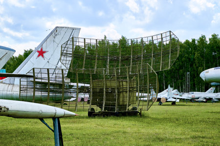16/06/2022 Central Museum of the Air Force at the Air Force Academy, Monino, Moscow region aviation radar on the airfield. high quality photoのeditorial素材