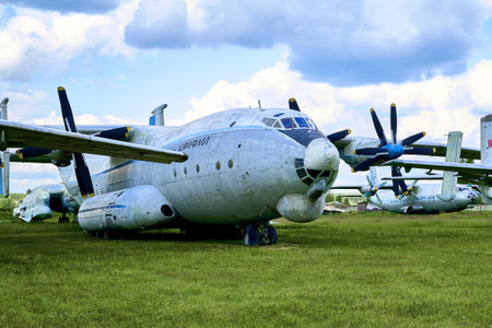 16/06/2022 Central Museum of the Air Force at the Air Force Academy, Monino, Moscow region AN-22 Antey Cock Soviet Heavy Turboprop transport aircraft. high quality photoのeditorial素材