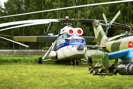 16/06/2022 Central Museum of the Air Force at the Air Force Academy, Monino, Moscow region Mi-6 Hook heavy Soviet multipurpose helicopter. high quality photoのeditorial素材