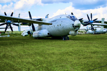 16/06/2022 Central Museum of the Air Force at the Air Force Academy, Monino, Moscow region AN-22 Antey Cock Soviet Heavy Turboprop transport aircraft. high quality photoのeditorial素材