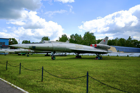 16/06/2022 Central Museum of the Air Force at the Air Force Academy, Monino, Moscow region Tu-22 Blinder is a Soviet long-range heavy supersonic aircraft designed by Tupolev Design Bureau. high quality photoのeditorial素材