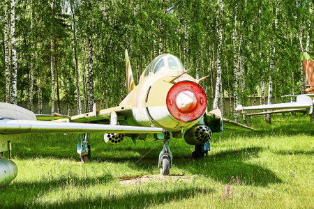 16/06/2022 Central Museum of the Air Force at the Air Force Academy, Monino, Moscow region Su-17UM3 Fitter-G two-seat combat training aircraft. high quality photoのeditorial素材