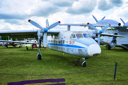 16/06/2022 Central Museum of the Air Force at the Air Force Academy, Monino, Moscow region Be-32 multi-purpose transport aircraft. high quality photoのeditorial素材