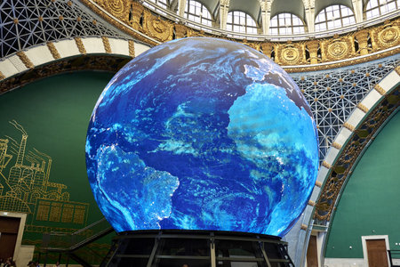17/06/2022 Russia Moscow VDNH Pavilion Cosmos a huge globe of the planet Earth. high quality photoのeditorial素材