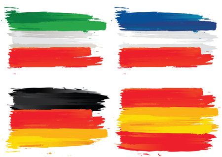 flags   french, italy, germany, spainのイラスト素材