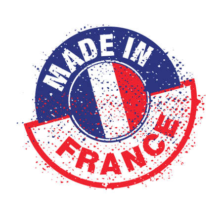 stamp, french flag    product, made in franceのイラスト素材