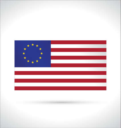 amricain flag EUROPENのイラスト素材