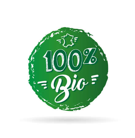 100% organic labelのイラスト素材