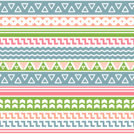 Ethnic boho tribal indian seamless pattern. Colorful pattern for textile design. Vector illustration.のイラスト素材