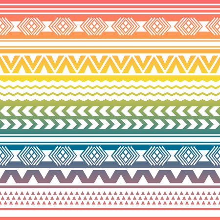 Ethnic boho tribal indian seamless pattern. Colorful pattern for textile design. Vector illustration.のイラスト素材