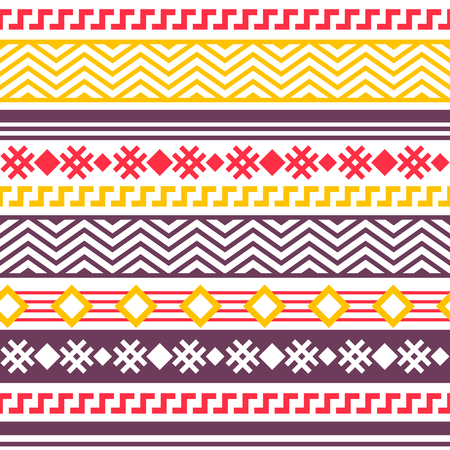 Ethnic boho tribal indian seamless pattern. Colorful pattern for textile design. Vector illustration.のイラスト素材