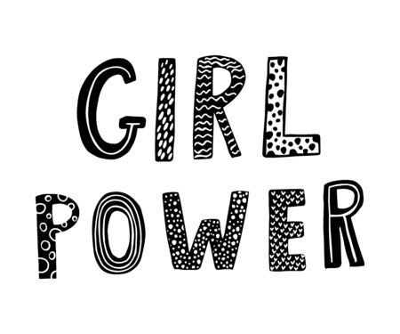 Girl power lettering concept. Feminist slogan. Print for poster or clothes design.のイラスト素材