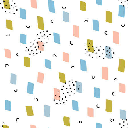 Abstract seamless pattern with hand drawn elements.のイラスト素材
