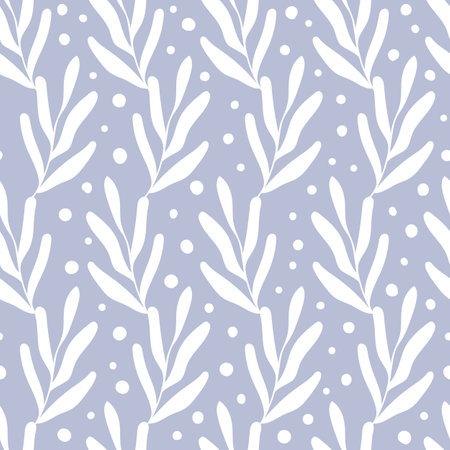 Abstract seamless pattern in trendy style with botanical and geometric elements, textures. Trendy bright colors. Vector illustration.のイラスト素材