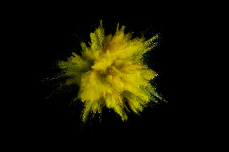 Colored powder explosion. Abstract closeup dust on backdrop. Colorful explode. Paint holiの写真素材